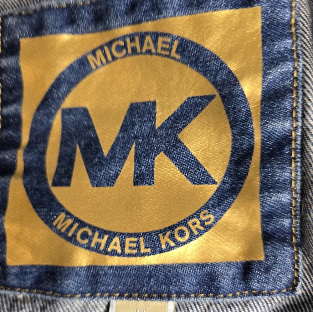 MICHAEL KORS Crop Denim Jacket Blue Women’s Sz Medium MSRP $130.00 NEW
